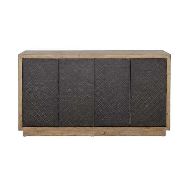 Lennox Natural Black Credenza with Four Doors, image 2