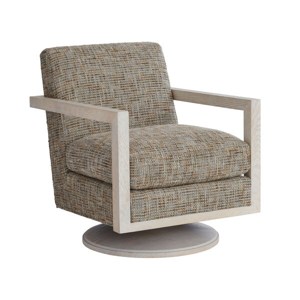 Tan and White Willa Swivel Chair, image 1