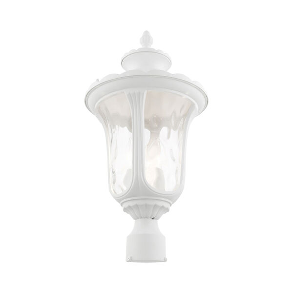Oxford Textured White 11-Inch Three-Light Outdoor Post Lantern, image 5
