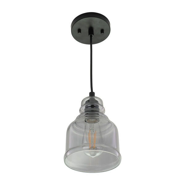 Millie Matte Black Six-Inch One-Light Mini Pendant with Smoke Gray Glass, image 6