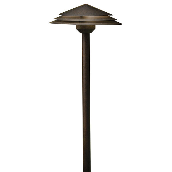 16124AGZ27 Aged Bronze Round Tiered 2700K LED Path Light, image 1