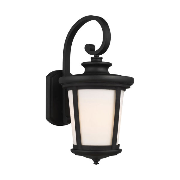 Eddington Black One-Light Outdoor Large Wall Sconce with Cased Opal Etched Shade, image 1