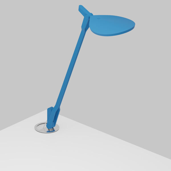 Splitty Matte Pacific Blue LED Desk Lamp with Grommet Mount, image 1