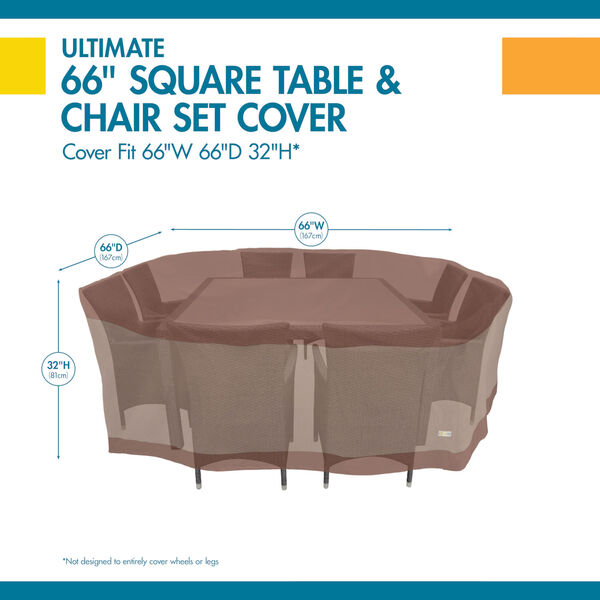 Ultimate Mocha Cappuccino 66-Inch Square Patio Table and Chair Set Cover, image 2