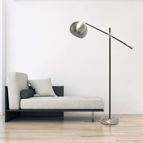 Studio Loft Brushed Nickel Matte Black One-Light Floor Lamp, image 3