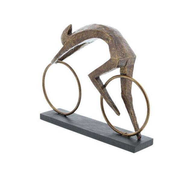 Brown Polystone Bicycle Sculpture, image 6