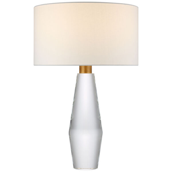 Tendmond Large Table Lamp in Clear Glass with Linen Shade by Ian K. Fowler, image 1