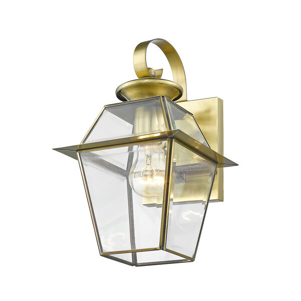 Westover Antique Brass One-Light Outdoor Wall Lantern, image 4