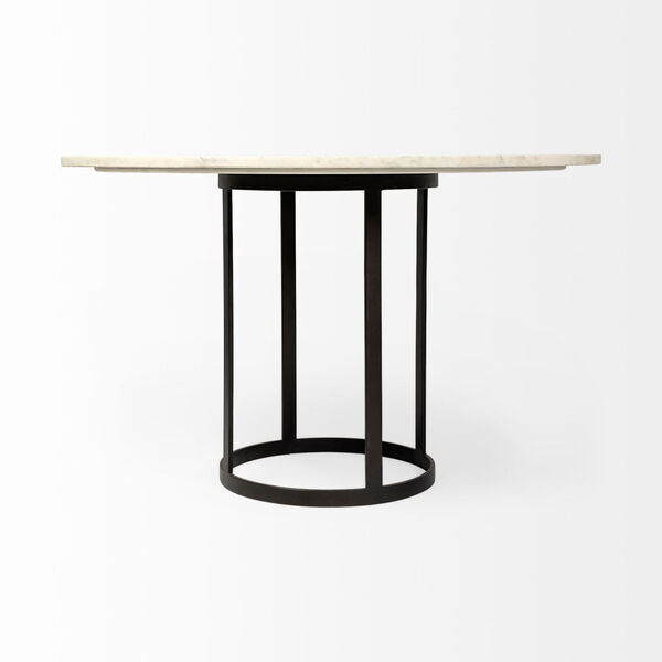 Tanner II Black Round Marble Top Dining Table, image 4