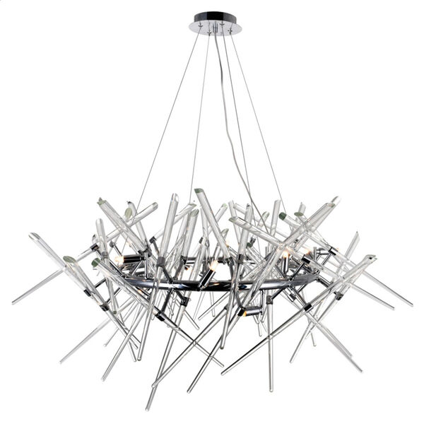 Icicle Chrome 42-Inch 12-Light Chandelier, image 2