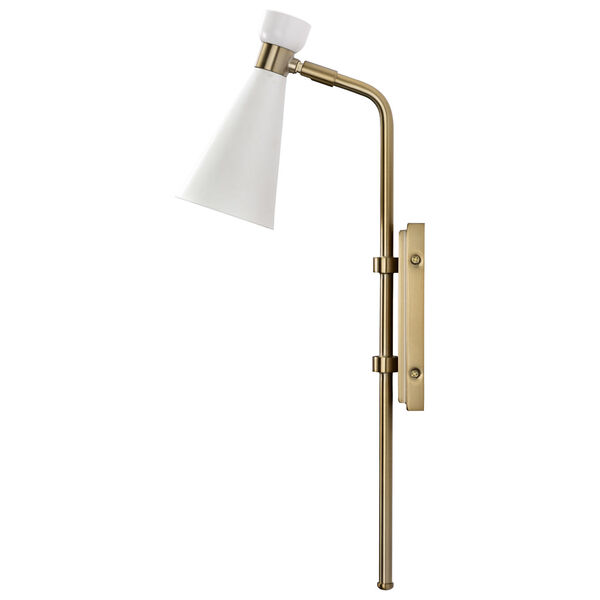 Prospect Matte White and Burnished Brass One-Light Wall Sconce, image 5