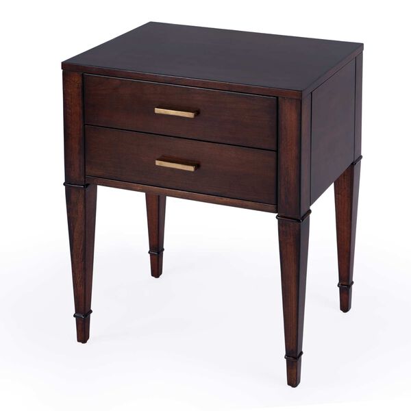 Kai Cherry End Table with Two-Drawer, image 1