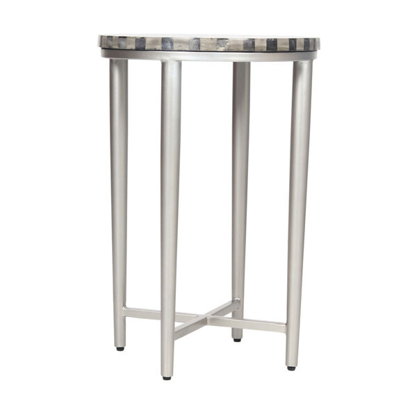 Grey Bone Antique Silver Finish Accent Table, image 2