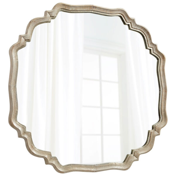 White Patina Medallion Mirror, image 1