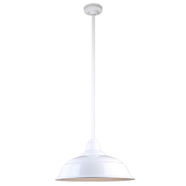 Warehouse White 17-Inch Aluminum Pendant with 36-Inch Downrod, image 1