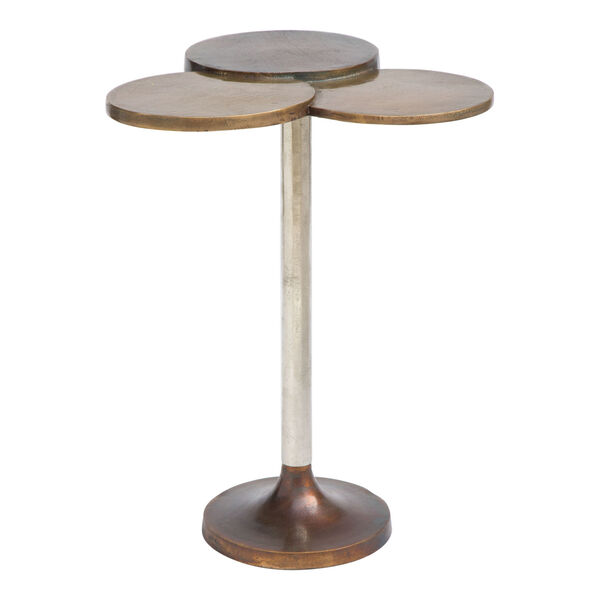 Dundee Bronze, Antique Brass and Nickel Accent Table, image 3