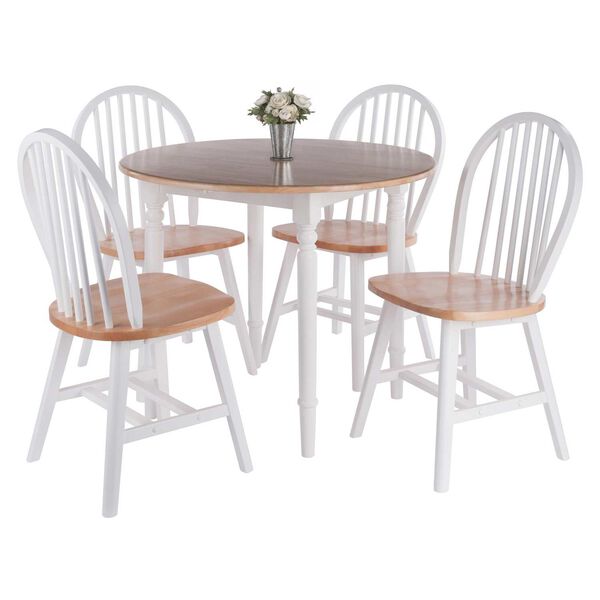 Sorella Natural White Drop Leaf Dining Table with Windsor Chairs, image 3