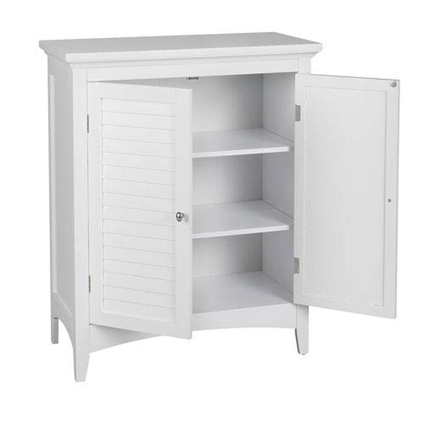 Slone Floor Cabinet with Two Shutter Doors in White, image 1