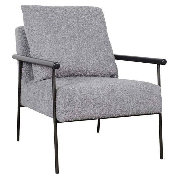 Eliicott Soft Gray and Black Upholstered Arm Chair, image 2