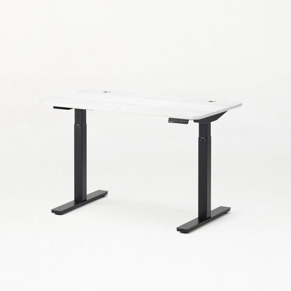 Autonomous Black Frame White Classic Top Adjustable Height Standing Desk, image 1