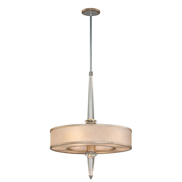 Harlow Tranquility Silver Leaf with Polished Stainless Accents Six-Light LED Pendant, image 1