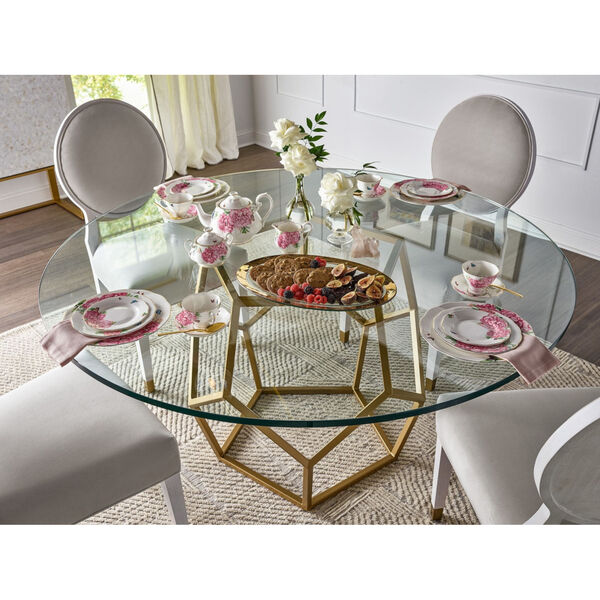 Miranda Kerr Love Joy Bliss Soft Gold Round Table with Glass Top, image 4