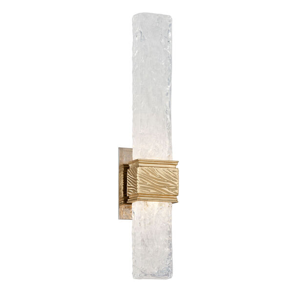 Freeze Gold Leaf with Polished Stainless Accents 5-Inch LED Wall Sconce, image 1