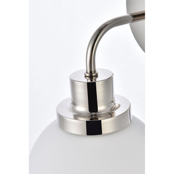 Hanson Polished Nickel and Frosted Shade One-Light Bath Vanity, image 5