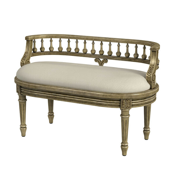 Hathaway Beige and White Bench, image 1
