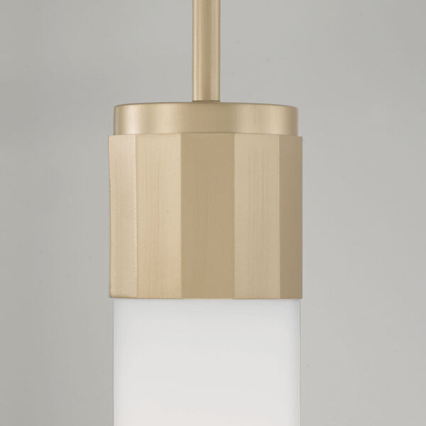 Sutton Soft Gold One-Light Mi Pendant with Soft White Glass, image 3