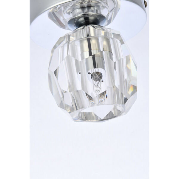 Eren Chrome One-Light Flush Mount with Royal Cut Clear Crystal, image 5