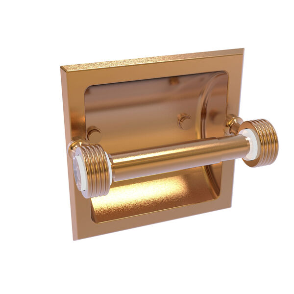 Pacific Grove Brushed Bronze Six-Inch Recessed Toilet Paper Holder with Groovy Accents, image 1