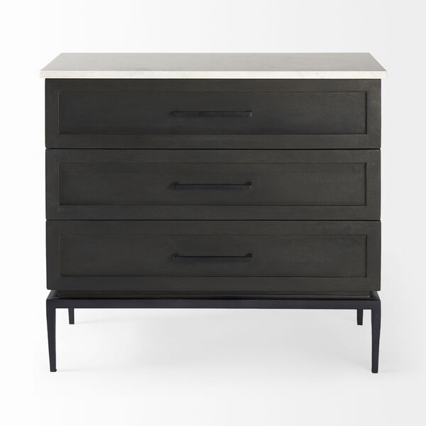 Divina Dark Brown and White Accent Cabinet, image 2