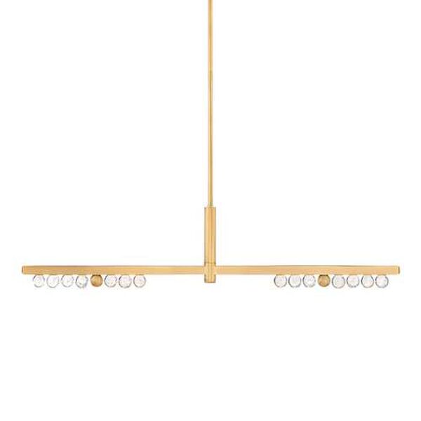 Annecy Vintage Brass Two-Light Integrated LED Chandelier, image 1
