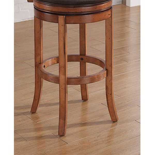 Provence Light Oak Counter Stool with Bourbon Bonded Leather Seat, image 5