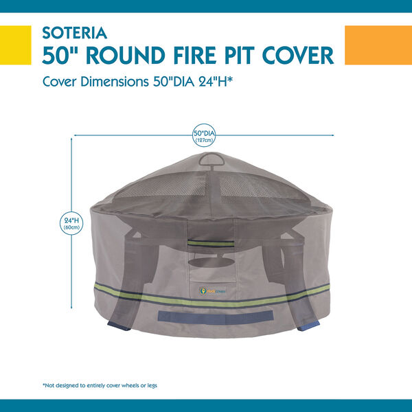 Soteria Grey RainProof 50 In. Round Fire Pit Cover, image 3