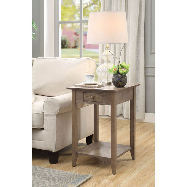 American Heritage End Table with Drawer and Shelf in Driftwood, image 1