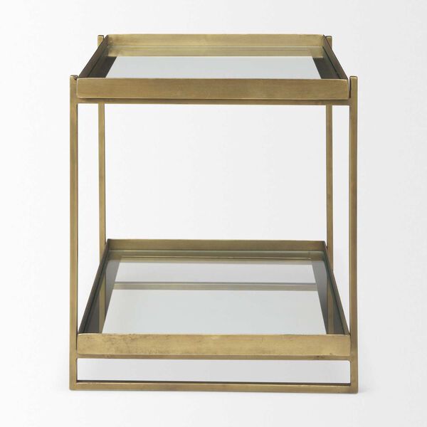 Trey Gold and Clear Accent Table, image 3