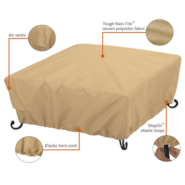 Palm Sand Full Coverage Square Fire Pit Cover, image 2