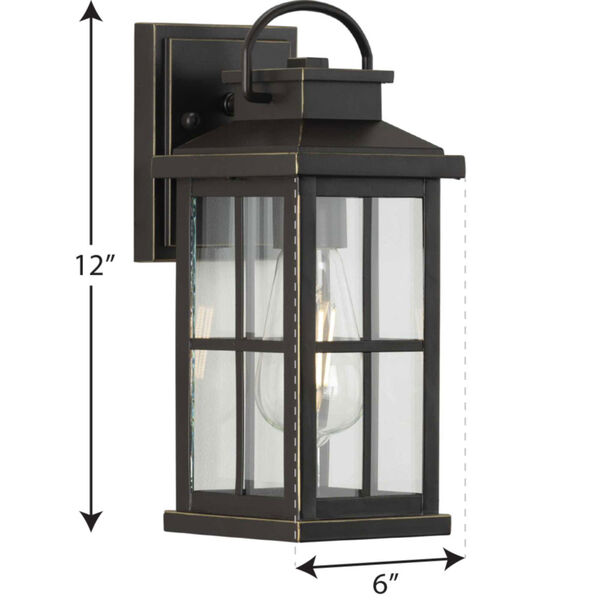 P560264-020: Williamston Antique Bronze One-Light Outdoor Wall Lantern with Clear Glass, image 3