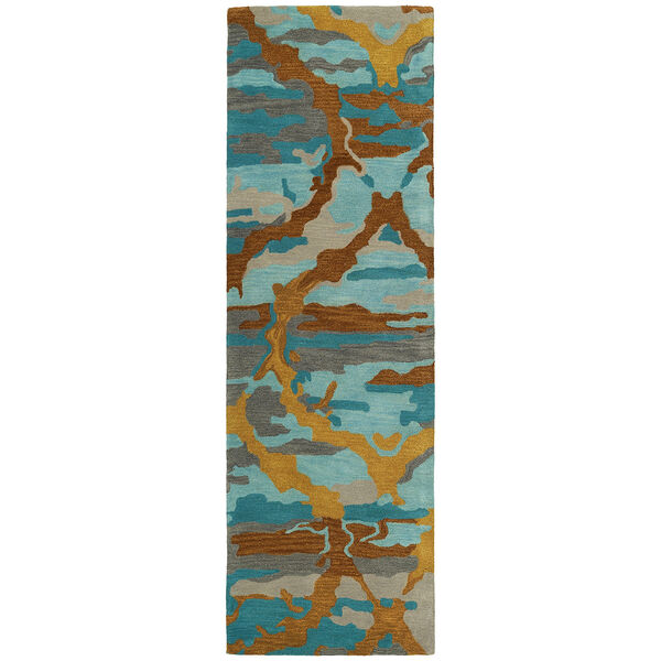 Brushstrokes Teal Hand-Tufted 9Ft. 6In x 13Ft. Rectangle Rug, image 3