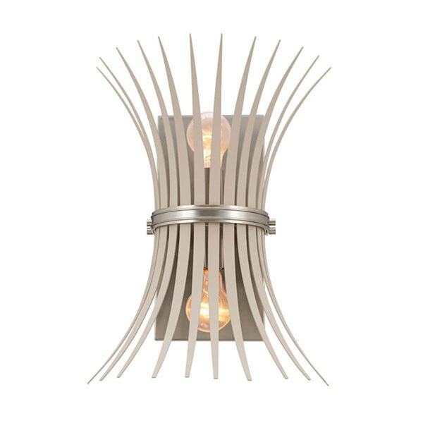 Homestead Greige and Brushed Nickel Two-Light Wall Sconce, image 2