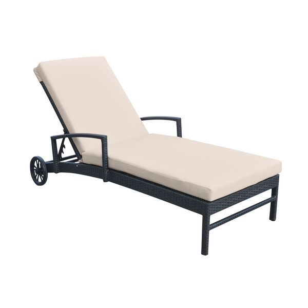 Vida Black Outdoor Wicker Lounge Chair, image 1