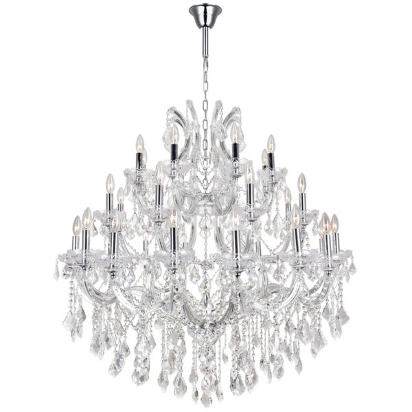 Maria Theresa Chrome 33-Light Chandelier with K9 Clear Crystal, image 1