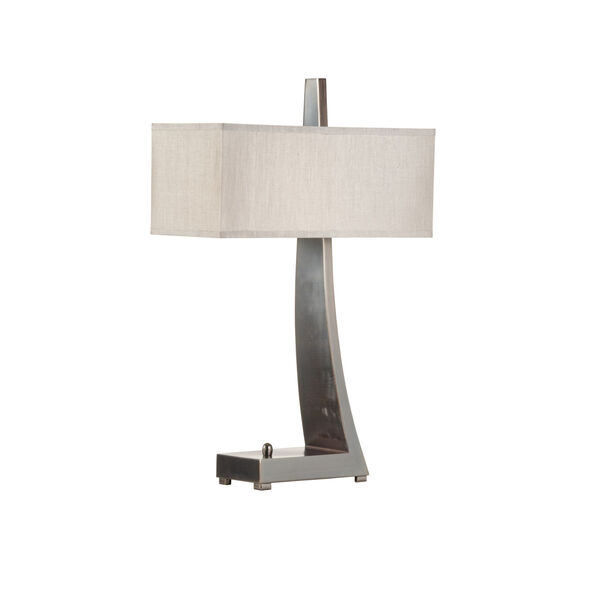 White and Silver One-Light  Jaeger Desk Lamp, image 1