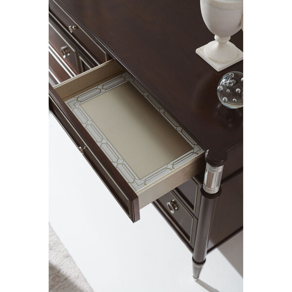 Caracole Classic Mocha Walnut and Soft Silver Paint Private Suite Dressers, image 6