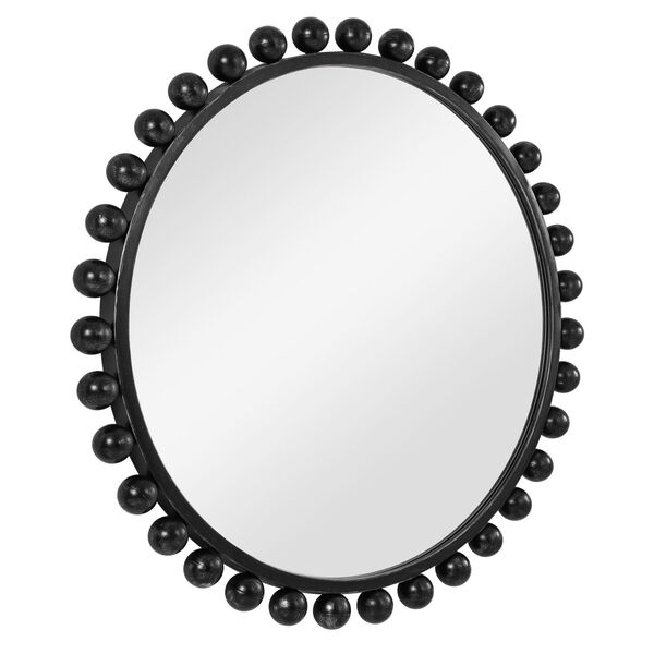 Cyra Black Round Mirror, image 5
