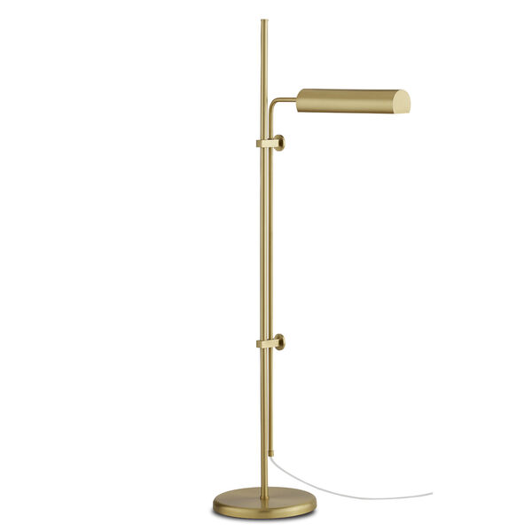Satire Brushed Brass One-Light Integrated LED Floor Lamp, image 4