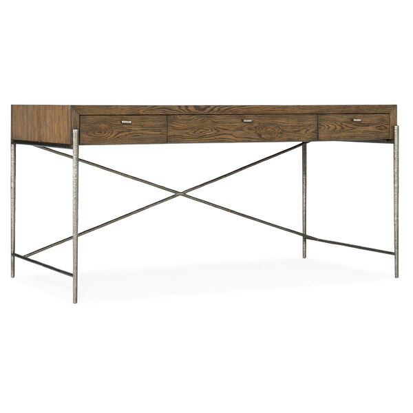 Chapman Warm Brown and Pewter Writing Desk, image 1