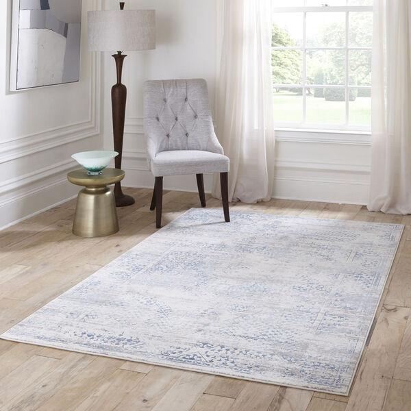 Juliet Blue Distressed Rectangular: 7 Ft. 6 In. x 9 Ft. 6 In. Rug, image 2